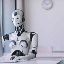 AI robot working in the office