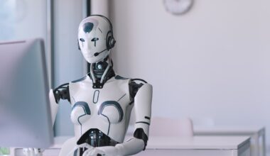 AI robot working in the office